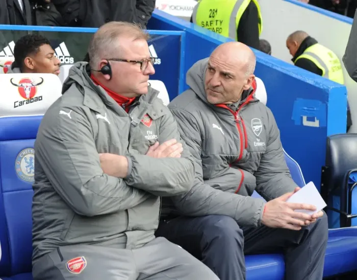 Framed Print : Arsenal Assistants Bould and Banfield Before Chelsea Clash - Premier League 2016-17
