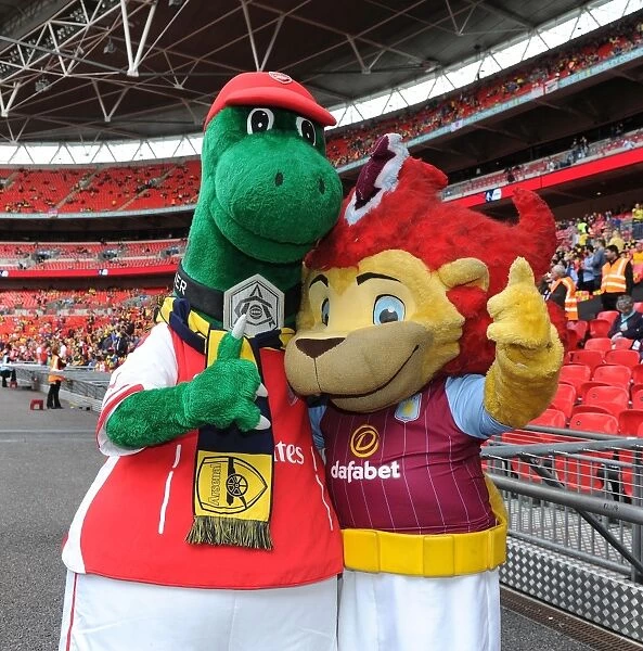 Arsenal and Aston Villa Mascots Face Off Before FA Cup Final at Wembley Stadium, 2015