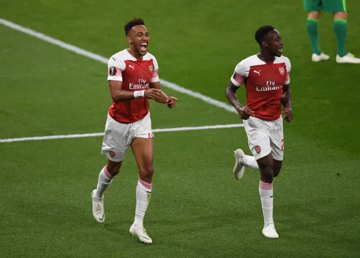 Framed Print : Arsenal: Aubameyang and Welbeck's Europa League Goal Celebration Framed Print : Arsenal: Aubameyang and Welbeck's Europa League Goal Celebration
