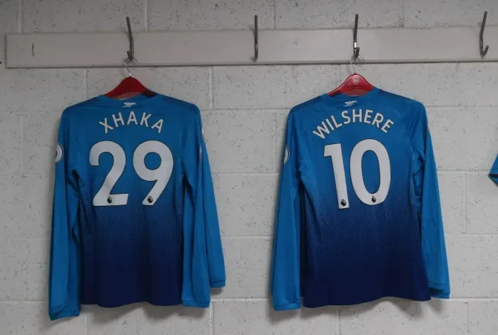 Framed Print : Arsenal Away Gear in AFC Bournemouth Changing Room Before Match (2017-18)