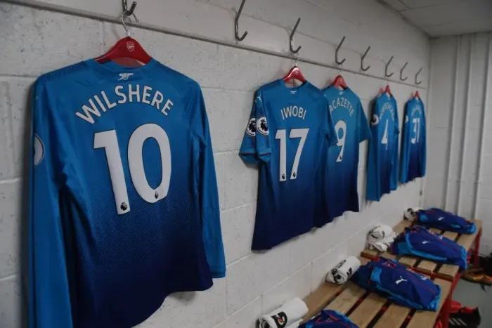 Framed Print : Arsenal Away Gear Ready: AFC Bournemouth Showdown - Arsenal's Locker Room at Vitality Stadium