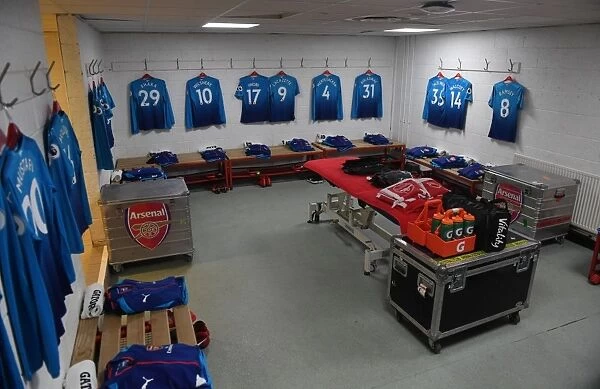 Arsenal Away Gear Ready: Behind the Scenes of Arsenal's Locker Room at Vitality Stadium before AFC Bournemouth Match