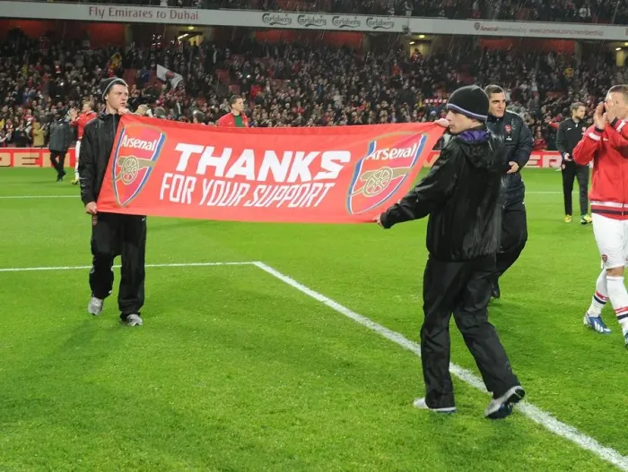 Framed Print : Arsenal Ballboys Celebrate Victory: Arsenal vs. Wigan Athletic, Premier League (2012-13)