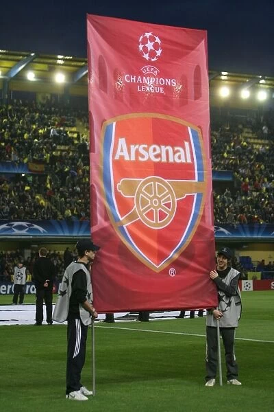 Arsenal banner. Villarreal 1:1 Arsenal, UEFA Champions League