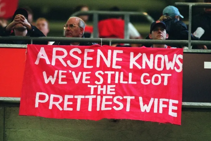Framed Print : Arsenal banner. Arsneal 1: 0 Southampton. The F
