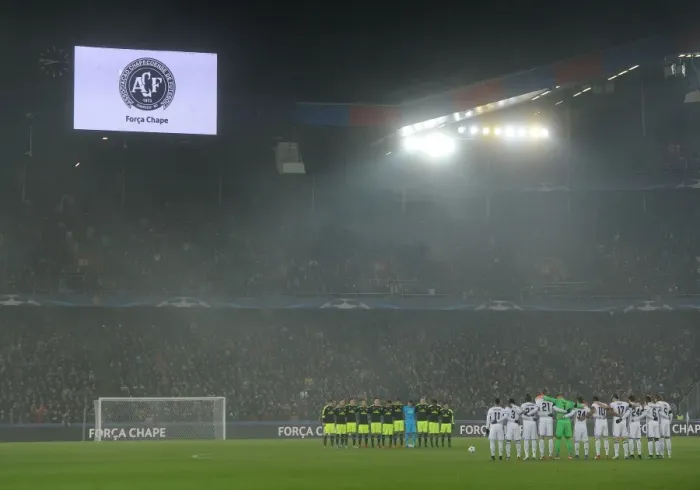 Framed Print : Arsenal and Basel Honor Brazilian Football Team: A Minute's Silence at the UEFA Champions League Match, 2016 Framed Print : Arsenal and Basel Honor Brazilian Football Team: A Minute's Silence at the UEFA Champions League Match, 2016