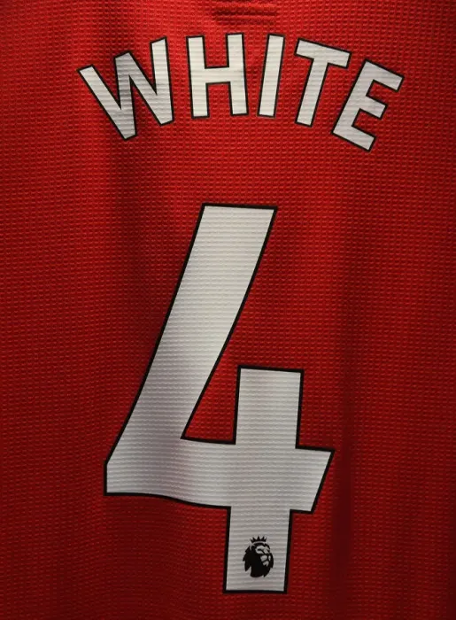 Framed Print : Arsenal: Ben White's Shirt in the Emirates Changing Room before Arsenal vs Burnley (2021-22) Framed Print : Arsenal: Ben White's Shirt in the Emirates Changing Room before Arsenal vs Burnley (2021-22)