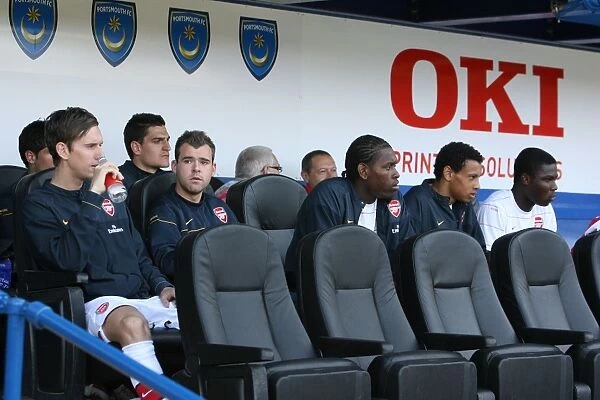 The Arsenal bench before the match