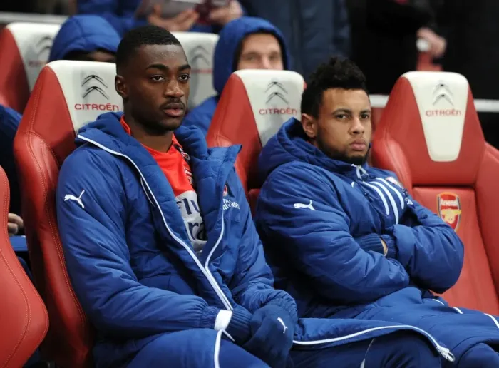 Framed Print : Arsenal Bench: Semi Ajayi and Francis Coquelin vs Newcastle United (Premier League, 2014 / 15) Framed Print : Arsenal Bench: Semi Ajayi and Francis Coquelin vs Newcastle United (Premier League, 2014 / 15)
