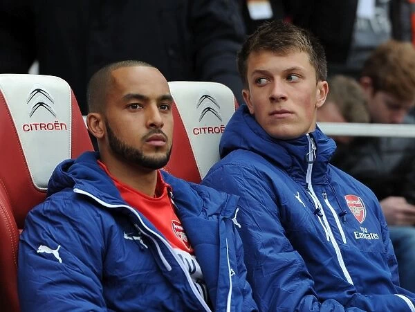 Arsenal Bench: Theo Walcott and Matt Macey (2014-15) - Ready Reserves vs Liverpool