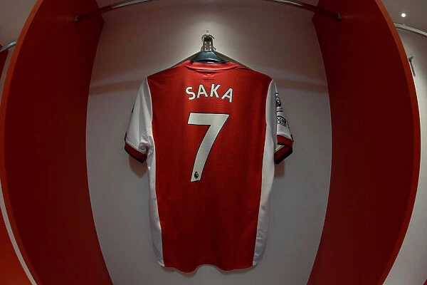 Arsenal: Bukayo Saka's Shirt in the Changing Room - Arsenal vs Crystal Palace, Premier League 2021-22