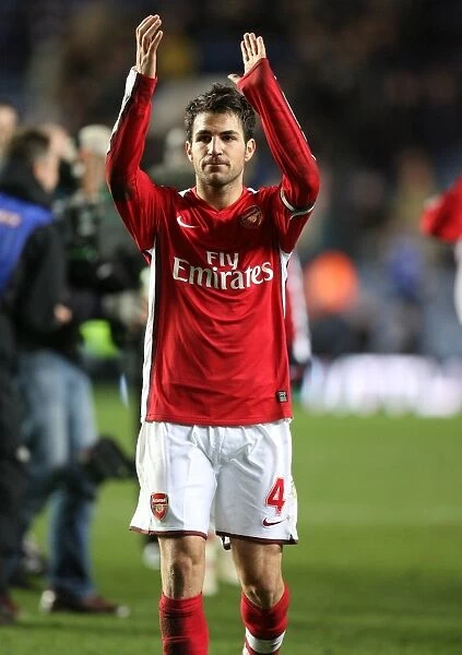 Arsenal captain Cesc Fabregas celebrates after the match