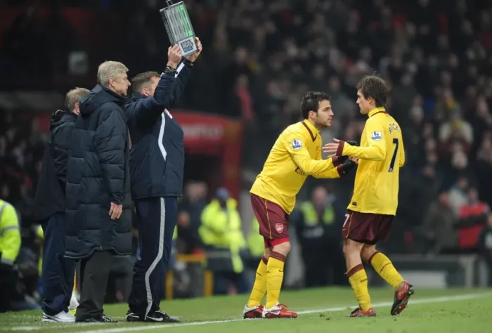 Framed Print : Arsenal captain Cesc Fabregas comes on as a substitute for Tomas Rosicky Framed Print : Arsenal captain Cesc Fabregas comes on as a substitute for Tomas Rosicky