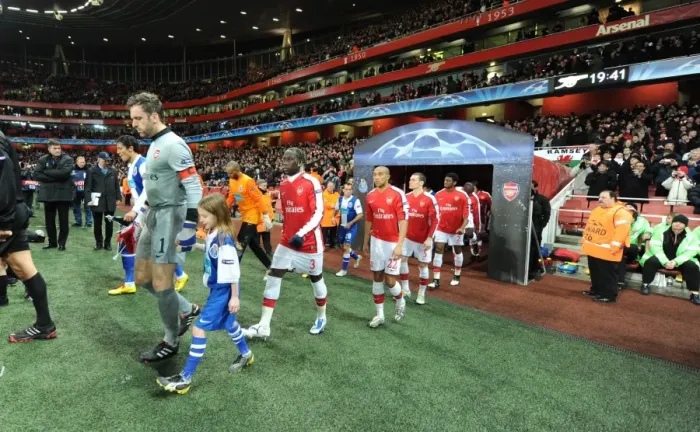 Framed Print : Arsenal captain Manuel Almunia followed by Bacary Sagna and Gael Clichy leads out the team before the match. Arsenal 5: 0 FC Porto, UEFA Champions League First Knockout Round, Second Leg, Emirates Stadium, Arsenal Football Club, London, 9 / 3 / 2010. Credit: Stuart MacFarlane / Arsenal Framed Print : Arsenal captain Manuel Almunia followed by Bacary Sagna and Gael Clichy leads out the team before the match. Arsenal 5: 0 FC Porto, UEFA Champions League First Knockout Round, Second Leg, Emirates Stadium, Arsenal Football Club, London, 9 / 3 / 2010. Credit: Stuart MacFarlane / Arsenal