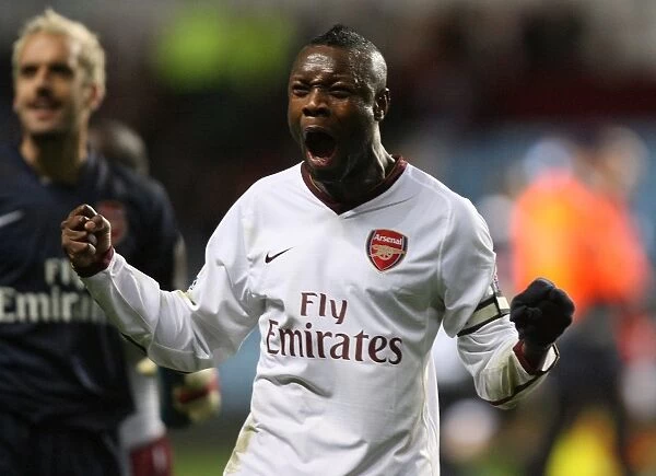 Arsenal captain William Gallas celebrates after the match