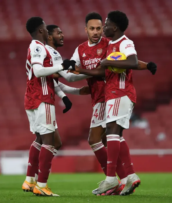 Framed Print : Arsenal Celebrate: Aubameyang, Nketiah, Saka Score against Southampton (2020-21) Framed Print : Arsenal Celebrate: Aubameyang, Nketiah, Saka Score against Southampton (2020-21)
