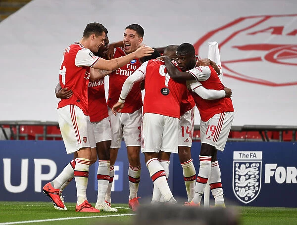 Arsenal Celebrate Aubameyang's FA Cup Semi-Final Goal Against Manchester City (2019-20)