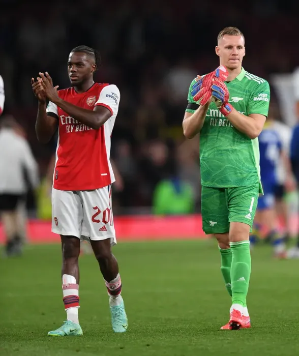 Framed Print : Arsenal Celebrate Carabao Cup Victory Over AFC Wimbledon: Nuno Tavares and Bernd Leno