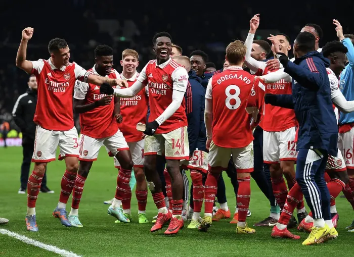 Framed Print : Arsenal Celebrate Eddie Nketiah's Goal: Tottenham vs Arsenal, Premier League 2022-23 Framed Print : Arsenal Celebrate Eddie Nketiah's Goal: Tottenham vs Arsenal, Premier League 2022-23