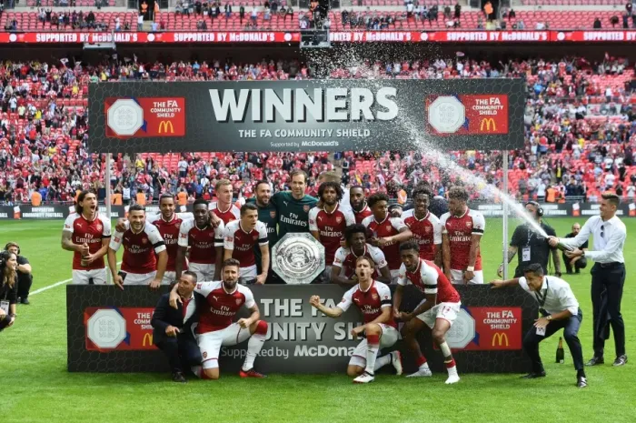Framed Print : Arsenal Celebrate FA Community Shield Win Against Chelsea (2017-18)