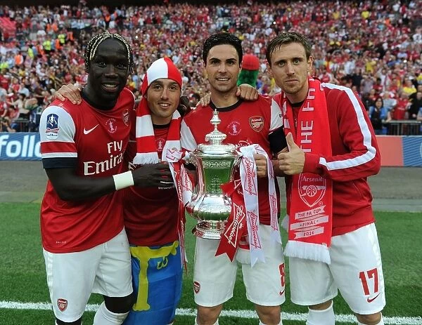 Arsenal Celebrate FA Cup Victory: Sagna, Cazorla, Arteta, Monreal