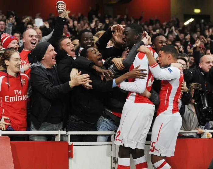 Framed Print : Arsenal Celebrate First Goal Against Borussia Dortmund in 2014-15 Champions League Framed Print : Arsenal Celebrate First Goal Against Borussia Dortmund in 2014-15 Champions League