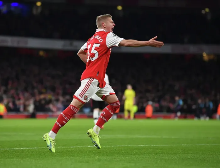 Framed Print : Arsenal Celebrate First Goal Against Manchester United in 2022-23 Premier League