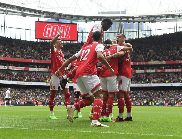 Arsenal Celebrate Gabriel Jesus's Goal Against Tottenham in 2022-23 Premier League