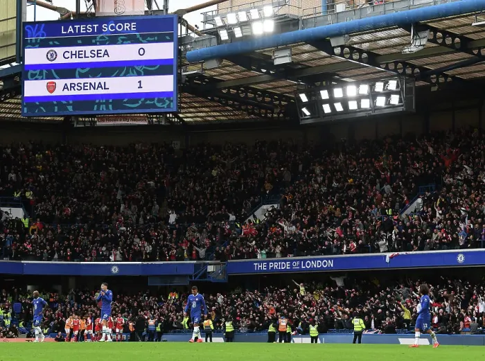 Framed Print : Arsenal Celebrate Goal Against Chelsea in Premier League Clash, London 2022 Framed Print : Arsenal Celebrate Goal Against Chelsea in Premier League Clash, London 2022