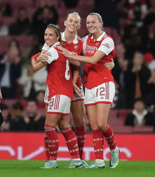 Framed Print : Arsenal Celebrate Third Goal Against FC Zurich in UEFA Women's Champions League Framed Print : Arsenal Celebrate Third Goal Against FC Zurich in UEFA Women's Champions League