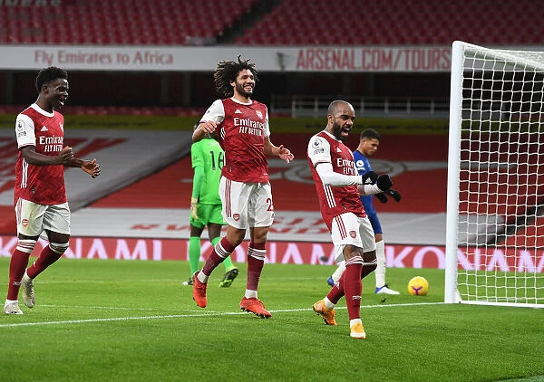 Arsenal Celebrate Lacazette's Goal: Arsenal v Chelsea, Premier League 2020-21