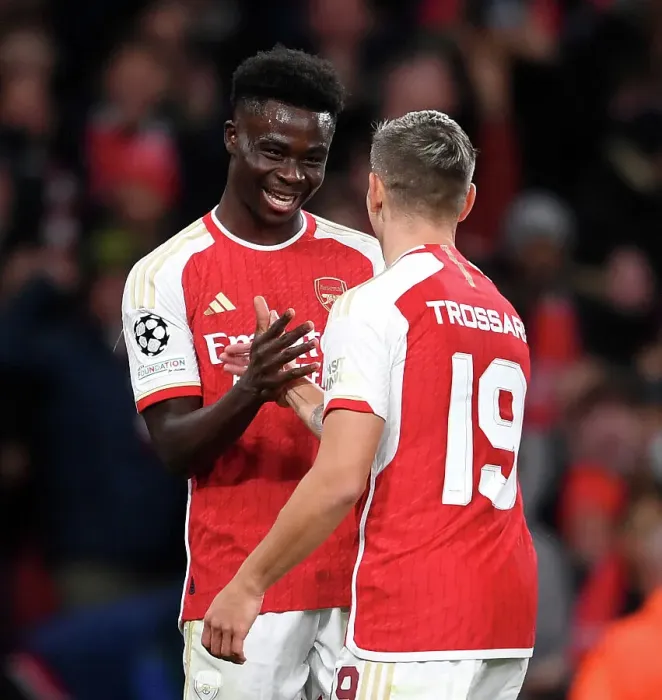 Framed Print : Arsenal Celebrate Leandro Trossard's Goal: Bukayo Saka's Emotional Reaction (Champions League 2023 / 24) Framed Print : Arsenal Celebrate Leandro Trossard's Goal: Bukayo Saka's Emotional Reaction (Champions League 2023 / 24)