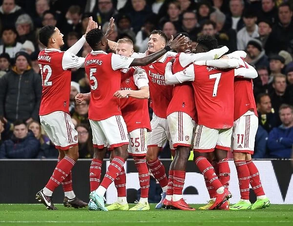 Arsenal Celebrate Martin Odegaard's Goal: Tottenham vs Arsenal, Premier League 2022-23