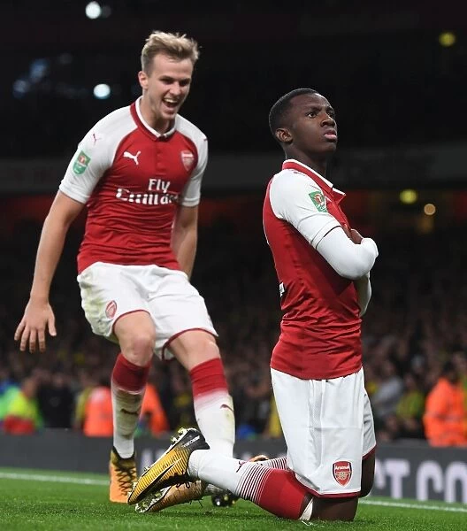 Arsenal Celebrate: Nketiah and Holding Score in Carabao Cup Win vs Norwich