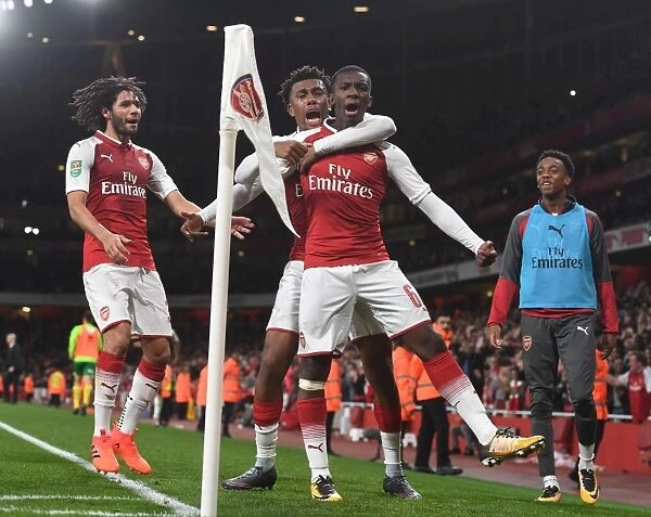 Arsenal Celebrate: Nketiah, Iwobi, Elneny Score in Carabao Cup Win vs Norwich