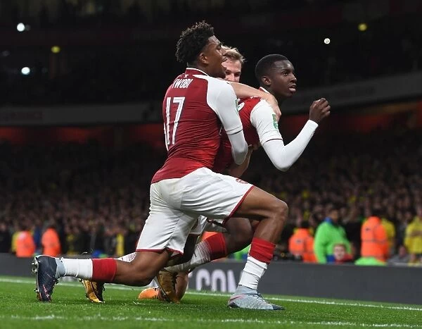 Arsenal Celebrate: Nketiah and Iwobi Score in Carabao Cup Win vs Norwich