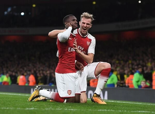 Arsenal Celebrate: Nketiah Scores Second Goal vs Norwich City - Carabao Cup 2017-18