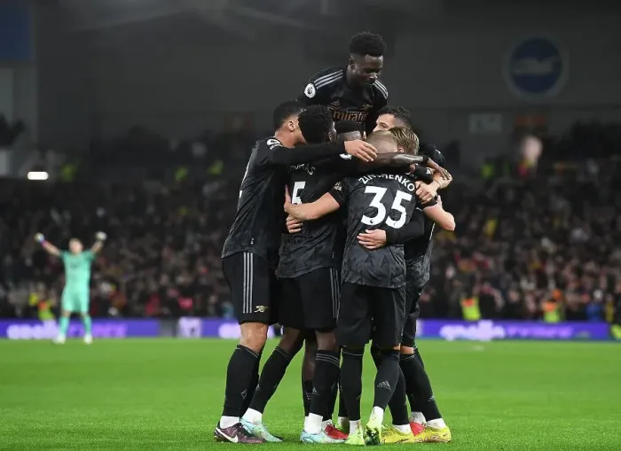 Framed Print : Arsenal Celebrate Odegaard's Goal: Brighton vs Arsenal, Premier League 2022-23 Framed Print : Arsenal Celebrate Odegaard's Goal: Brighton vs Arsenal, Premier League 2022-23