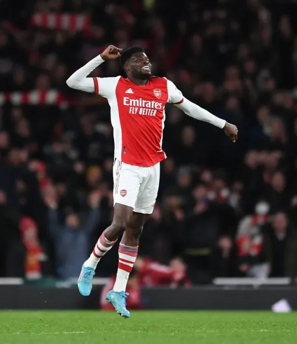 Framed Print : Arsenal Celebrate Premier League Victory Over Wolverhampton Wanderers: Thomas Partey's Emotional Full-Time Reaction Framed Print : Arsenal Celebrate Premier League Victory Over Wolverhampton Wanderers: Thomas Partey's Emotional Full-Time Reaction