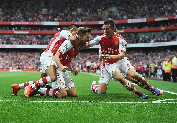 Arsenal Celebrate: Ramsey, Sanchez, Koscielny, and Arteta Score Against Crystal Palace (2014 / 15)