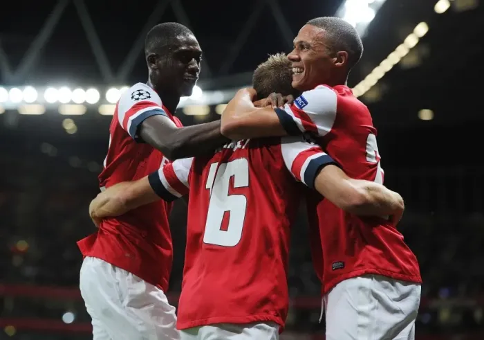 Framed Print : Arsenal Celebrate: Ramsey, Sanogo, Gibbs Score in Champions League Victory over Fenerbahce Framed Print : Arsenal Celebrate: Ramsey, Sanogo, Gibbs Score in Champions League Victory over Fenerbahce