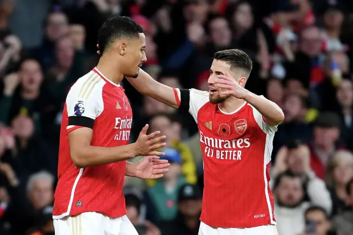 Framed Print : Arsenal Celebrate: Saliba Scores Second in Arsenal's Victory over Burnley (2023-24) Framed Print : Arsenal Celebrate: Saliba Scores Second in Arsenal's Victory over Burnley (2023-24)
