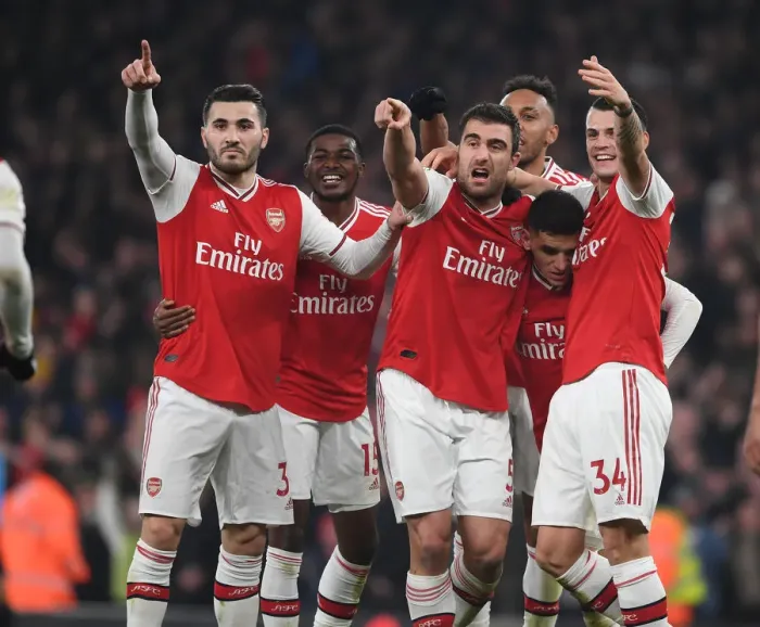 Framed Print : Arsenal Celebrate Sokratis's Goal: Arsenal 2-Manchester United (2019-20) - A Thrilling Moment at Emirates Stadium Framed Print : Arsenal Celebrate Sokratis's Goal: Arsenal 2-Manchester United (2019-20) - A Thrilling Moment at Emirates Stadium
