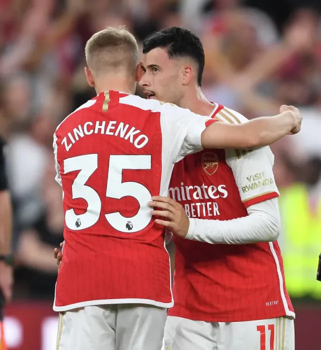 Framed Print : Arsenal Celebrate Thrilling Victory Over Manchester City in the 2023-24 Premier League