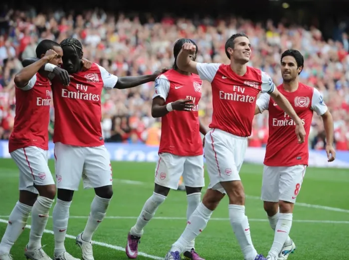 Framed Print : Arsenal Celebrate: Van Persie, Walcott, Sagna, Gervinho Score Against Bolton Wanderers (2011-12) Framed Print : Arsenal Celebrate: Van Persie, Walcott, Sagna, Gervinho Score Against Bolton Wanderers (2011-12)
