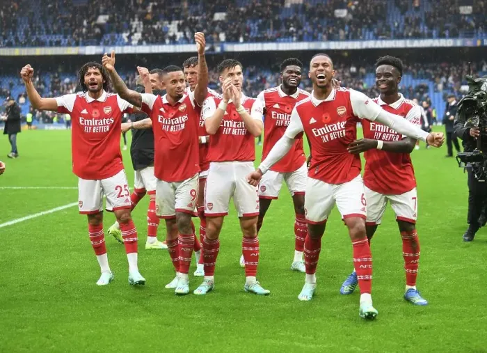 Framed Print : Arsenal Celebrate Victory Over Chelsea in Premier League Clash (2022-23) Framed Print : Arsenal Celebrate Victory Over Chelsea in Premier League Clash (2022-23)