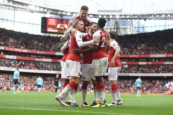 Arsenal Celebrate: Welbeck, Ramsey, Mustafi, and Kolasinac's Goals vs AFC Bournemouth