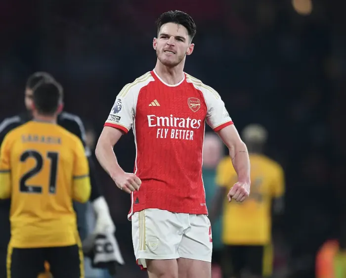 Framed Print : Arsenal Celebrate Win Against Wolverhampton Wanderers in 2023-24 Premier League
