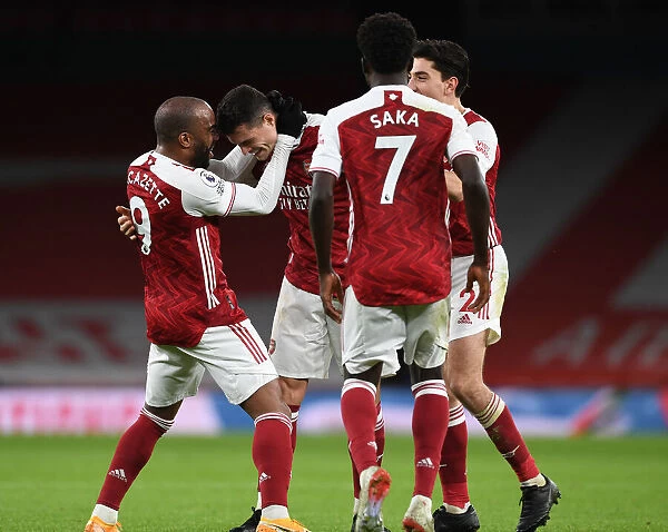 Arsenal Celebrate Xhaka's Goal: Arsenal 2-Chelsea (2020-21 Premier League)