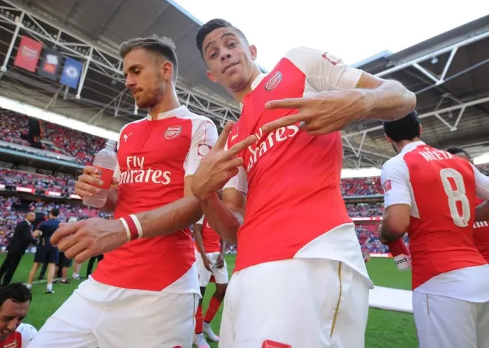 Framed Print : Arsenal Celebrates Community Shield Win Against Chelsea
